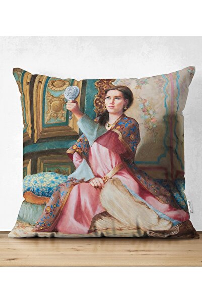 Realhomes Çift Taraflı Osmanlı Resimli Dijital Baskılı Dekoratif Süet Yastık ...