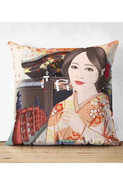 Realhomes Dvostrana moderna navlaka za jastuk od antilopa sa pozadinom japans...