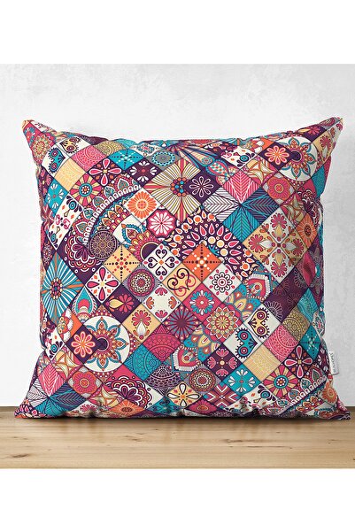 Realhomes Ethnic Geometric Patterned Double Sided Special Design Suede Pillow...