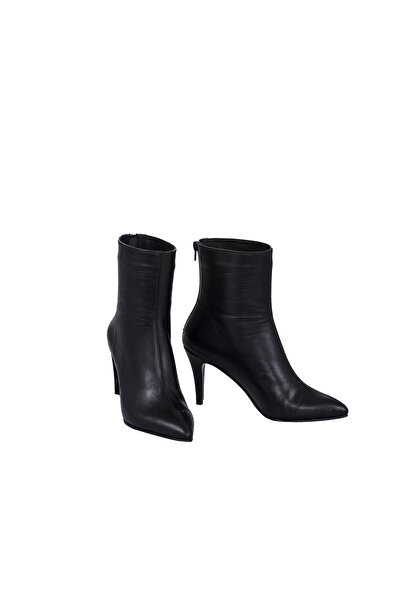 Moosefield Γυναικείες μαύρες δερμάτινες μπότες