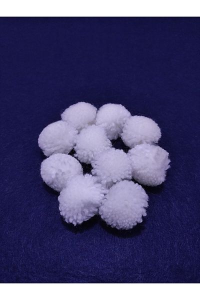 platin hediyelik 10 White Color Pompoms