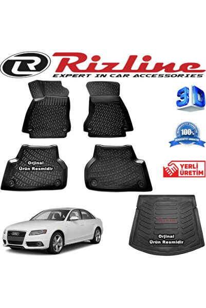 Rizline Audi A4 3d Paspas + 3d Bagaj Havuzu B8 2008-2014 Arası Siyah