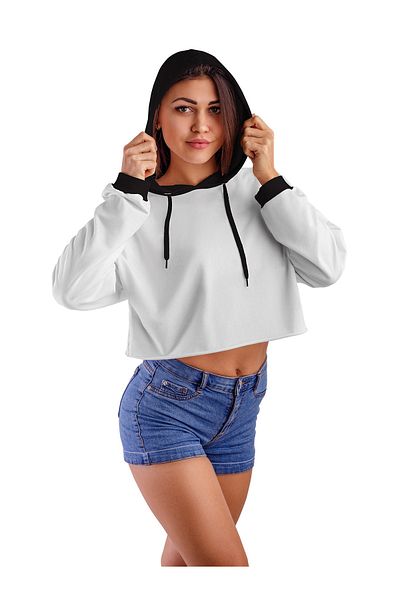 ACR Giyim Women's White Hooded Sweatshirt