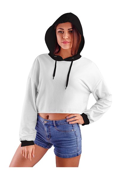 ACR Giyim Women's White Hooded Sweatshirt