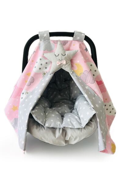 Atölye Eda Exclusive Puset Örtüsü Çarşafı Minderi 3 Parça