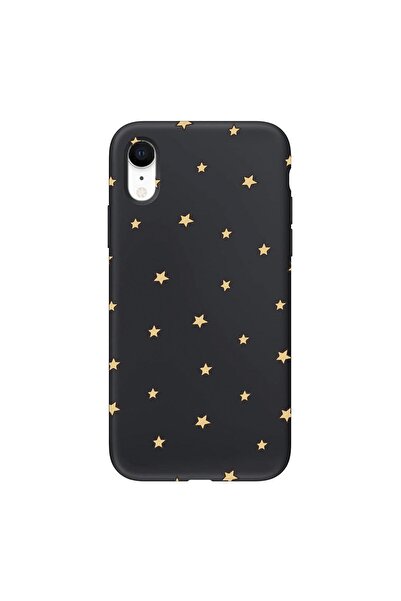 shoptocase Iphone Xr Siyah Yıldızlar Desenli Telefon Kılıfı