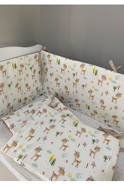 Jaju Baby مقاس مخصص لحماية جانب سرير الأطفال مقاس 60 × 120 سم على شكل غزال