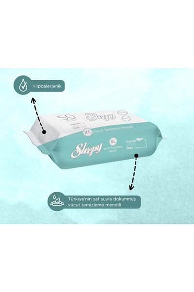 Sleepy Body Cleansing Wipes Xl 50pcs For Bed Patients
