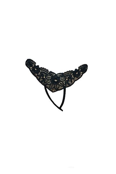 MOONLİGHT Black Fancy Women's Thong - String Detailed