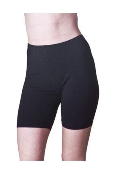 Dono Γυναικείο κοντό κολάν από μαύρο χτενισμένο βαμβακερό Lycra