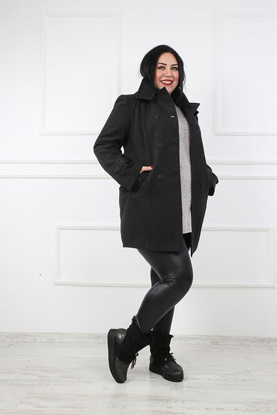 S&V TEKSTİL Women's Black Stamp Coat