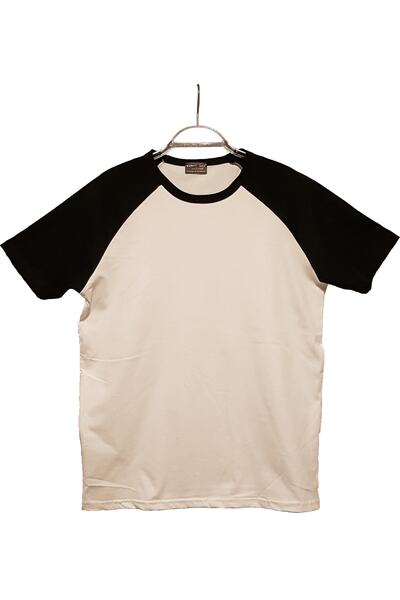 Tişört Mania Erkek Beyaz Bisiklet Yaka Reglan T-shirt