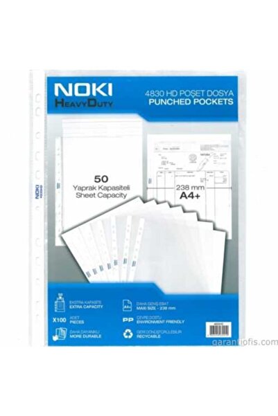 Noki Nokı Heavy Duty 4830 Hd Poşet Dosya Mavi 50 Yaprak Kapasiteli