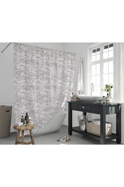 Zethome 1x180x200 Κουρτίνα ντους δώρου μονής πτέρυγας - 1406