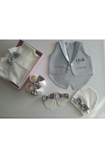 moms and babies Baby Boy Mevlit Set Tuxedo Set with Vest