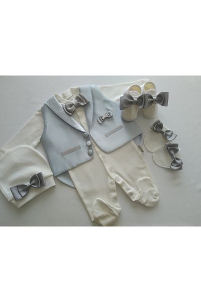 moms and babies Baby Boy Mevlit Set Tuxedo Set with Vest