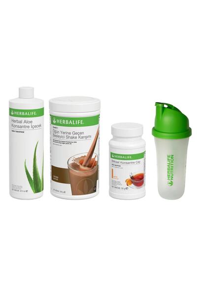 Herbalife Başlangıç Seti-7 1 Çikolatalı Shake + Şeftali 50gr Çay + Aloe Konsa...