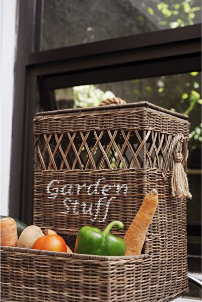 ALRUWTAN Hasır Patates Soğan Sepeti-büyük Boy (25x32x35)