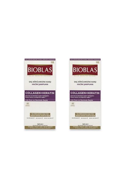 Bioblas 360 Ml 2 Pieces Collagen Keratin Shampoo Set