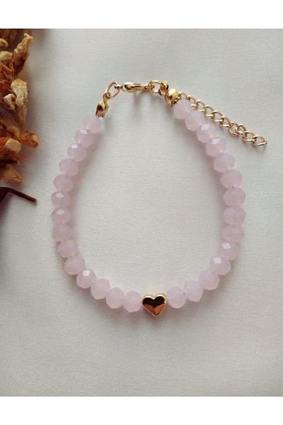 Nuvole Bianche Accessory Heart Powder Crystal Bead Bracelet