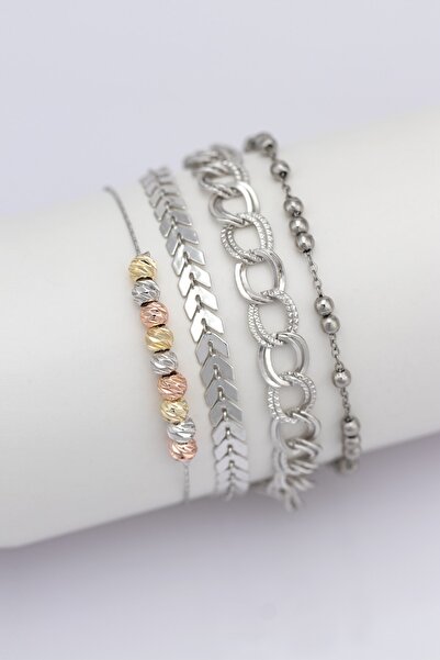 Sortie Aksesuar Dorika Zincir Figürlü 4'lü Kombin Bileklik 014