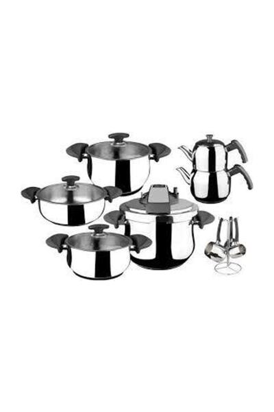 Porland Luxury Siyah Tencere Takımı 16 Parça