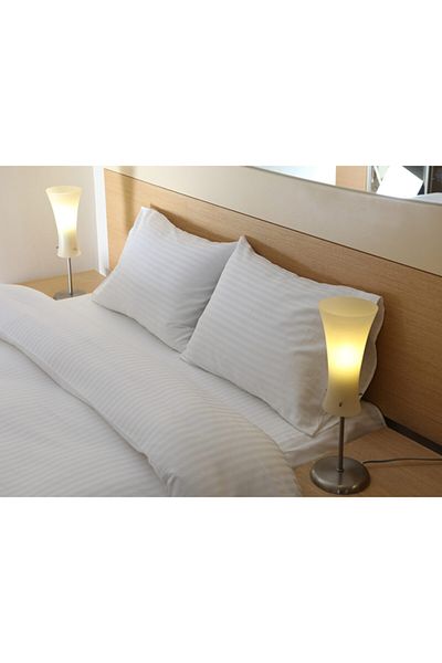 MEŞELİ Set cuvertură dublu Hotel cu 83 șiruri din bumbac cu dungi
