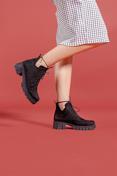 Riccon Černé semišové dámské boty0012202