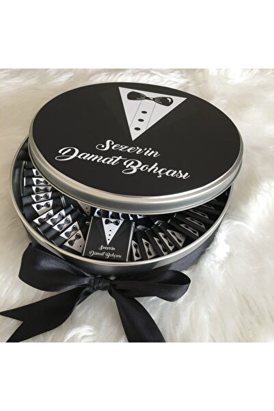 miradizayn Damat Çikolatası Yuvarlak Metal Kutulu