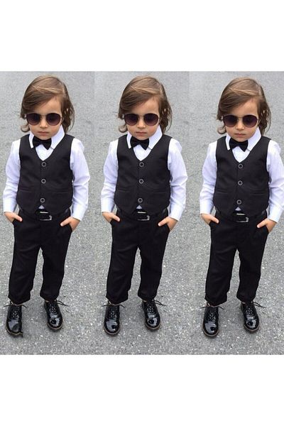 Terry Boy's Black Vest 4 Piece Suit