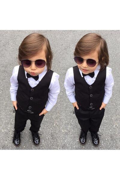 Terry Boy's Black Vest 4 Piece Suit