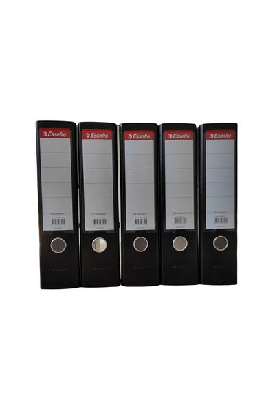 Esselte 9940 Plastic Large Folder Black 5 Pack