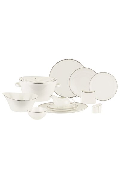 Tantitoni Bone Chına Lace 61 Parça Yuvarlak Yemek Takımı