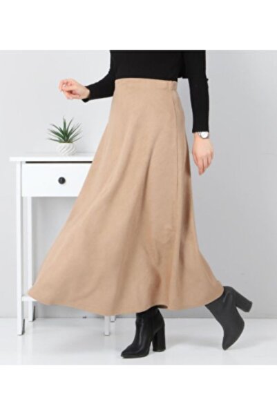 ALMİNA Suede Kiloş Long Skirt, Suede Mevlana Skirt