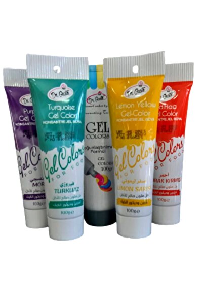 Dr. Gusto Dr Gusto 5 Li Set Turkuaz /mor /gri /limon Sarı/bayrak Kırmızı Tüp ...