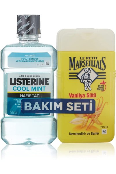 Le Petit Marseillais Shower Gel Vanilla Milk 250 Ml+listerine Cool Mint Light...