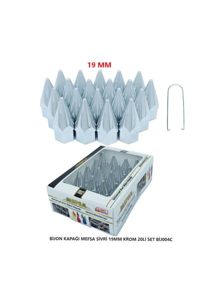 mefsa A Kalite Bijon Kapağı Sivri 17 Mm Krom 20 Li Set