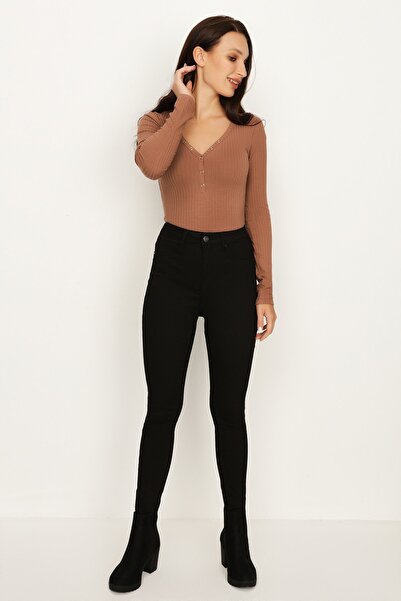 Select Moda Pantaloni skinny negri de damă