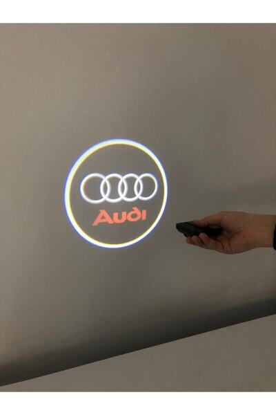 fırsatlar burada Audi 2 Adet Araçları Için Pilli Yapıştırmalı Mesafe Sensörlü Kapı Altı Led Logo / Projektör