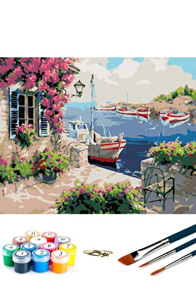abbara Sayılarla Boyama Çerçeveli Tuval Seti 30x40 Cm Sahil Kasabası