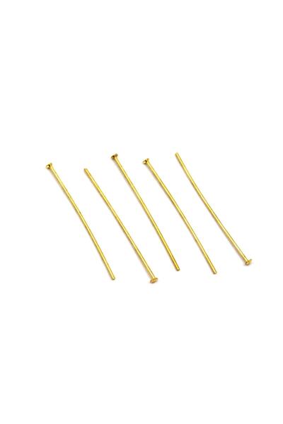 yfhobi 20 Adet - 40 Mm Sarı Kaplama Tepeli Düz Takı Çivisi, Bijuteri Tepeli Iğne