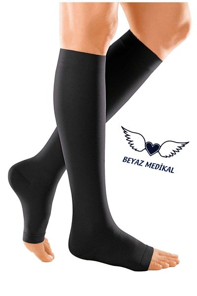 Varimed Medium Pressure (23 - 32 Mmhg) Below the Knee Compression Socks Black (Open Toe)