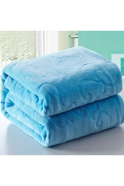SARAR BATTANİYE Embossed Oversize Blanket - Turquoise