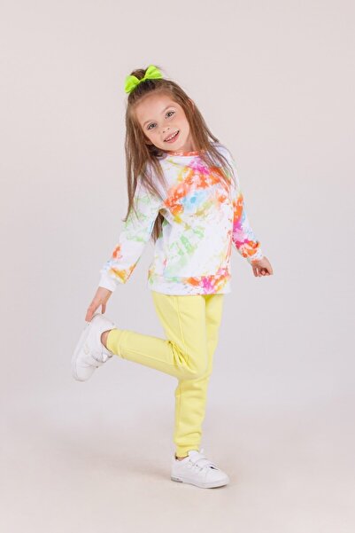 DMB BOYS & GIRLS Girl's Double Set Printed Tracksuit Set with Ribbon Inside