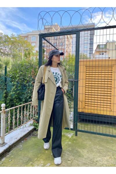 Camp Store Damen-Palazzo-Hose aus schwarzem Leder