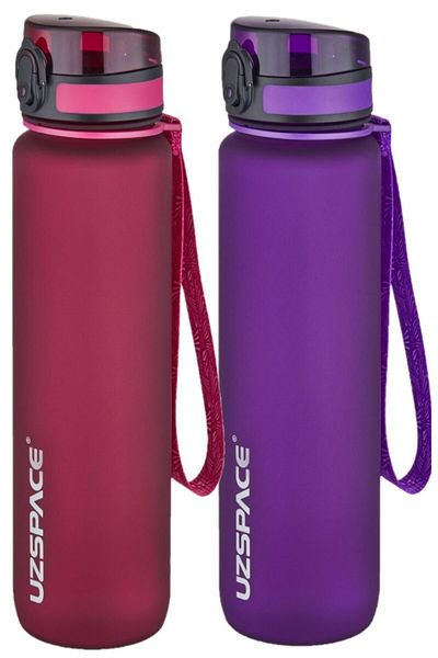 Uzspace Set of 2 1000ml 1 Liter Tritan Water Bottle