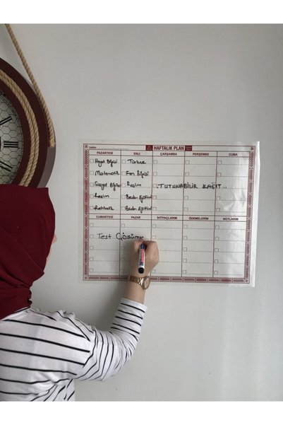 Tutunabilir Kağıt 3 قطع صغيرة من قلم Myweek Weekly Planner الذكي للسبورة الورقية وقلم السبورة مقاس 40 × 50 سم