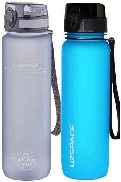 Uzspace Set of 2 1000ml 1 Liter Tritan Water Bottle