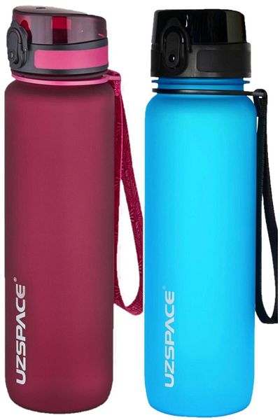 Uzspace Set of 2 1000ml 1 Liter Tritan Water Bottle