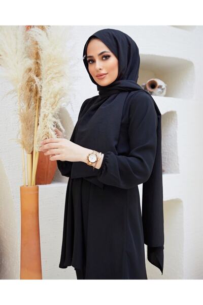 Levidor Kadın Siyah Pamuk Cazz Şal